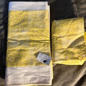 Baby quilt receiving blanket matching changing pad yellow ducks neutral NEW